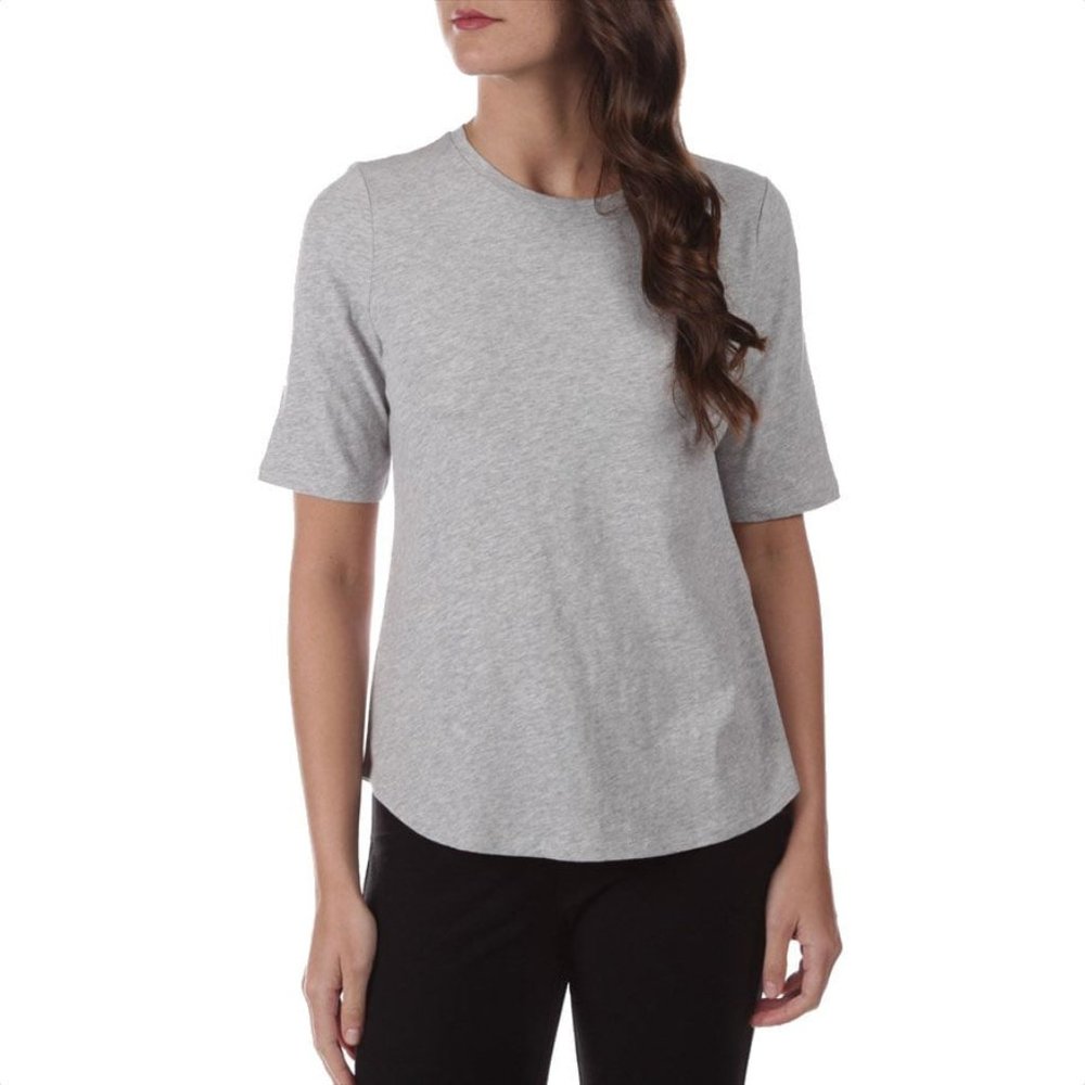 NEW Eileen Fisher Petite Plus PP Organic Cotton Top Tee Gray Stretch